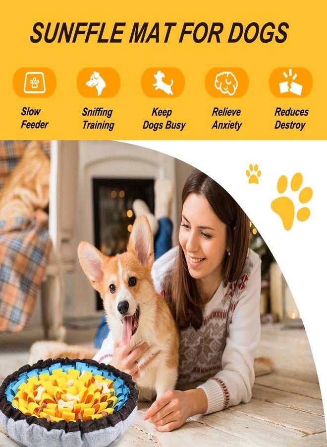 SZEE Snuffle Mat for Dogs, Adjustable Sniffing Mat for Smell Training and Slow Eating, Dog Snuffle Pad for Mental Stimulation and Enrichment, Interactive Toys for Pets (Yellow and Blue) - Image 4