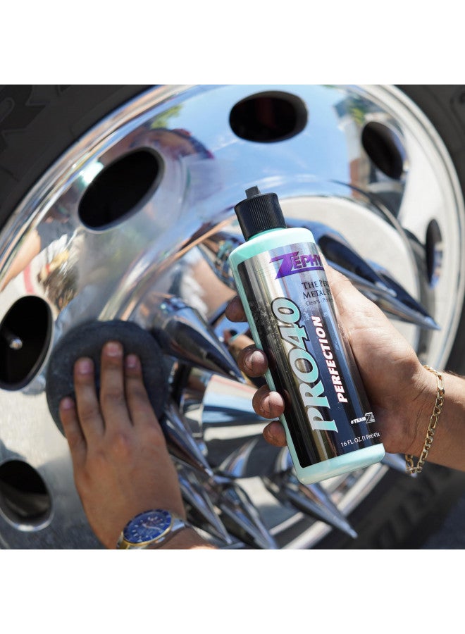 Zephyr Pro-40 The Perfect Metal Polish. for Chrome, Stainless Steel, Aluminum, Brass, Copper, Silver and Magnesium, Made in U.S.A. (8oz) - Image 2