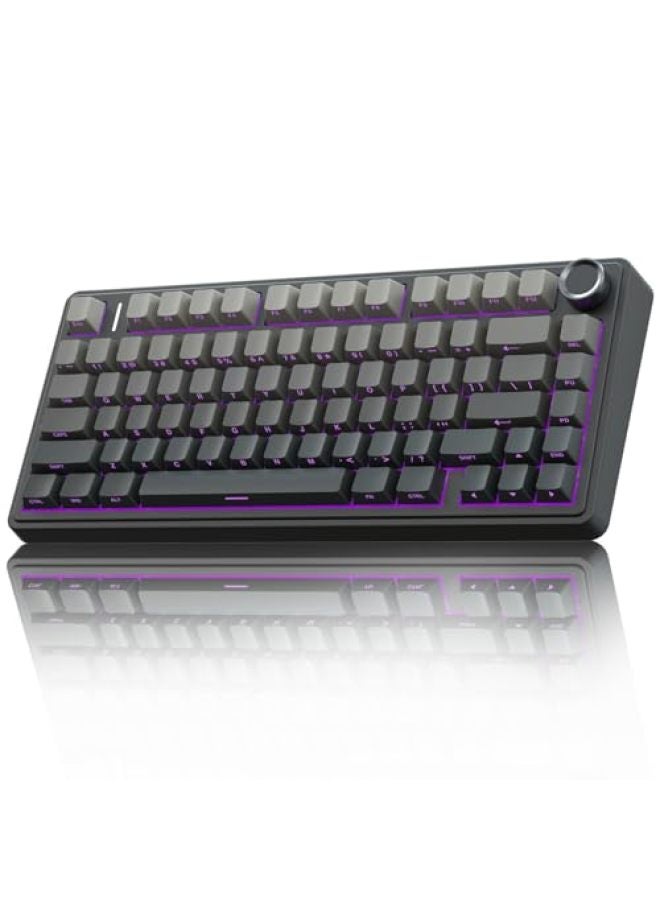 AULA F75 Pro Wireless Mechanical Keyboard, 75% Hot Swappable Custom Keyboard with Knob, RGB Backlit, Pre-lubed Reaper Switches, Side Printed PBT Keycaps, 2.4GHz/USB-C/BT5.0 Mechanical Gaming Keyboard - Image 1