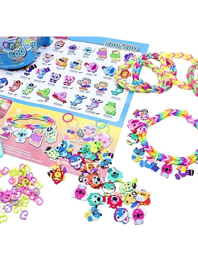 Rainbow Loom Rainbow Loom: Loomi-Pals Collectible 4 PK Bundle: Zoo, Dino, Fairy, Food - 4 Rubber Band DIY Charm Bracelet Kits, Design & Create, Ages 7+  - Image 3