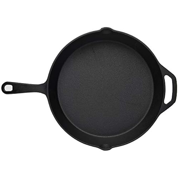 Home-Complete Synchkg092261 PreSeasoned Skillet12 Inch For Home Camping Indoor And Outdoor Cooking Frying Searing And Baking Cast Iron Black - Image 3
