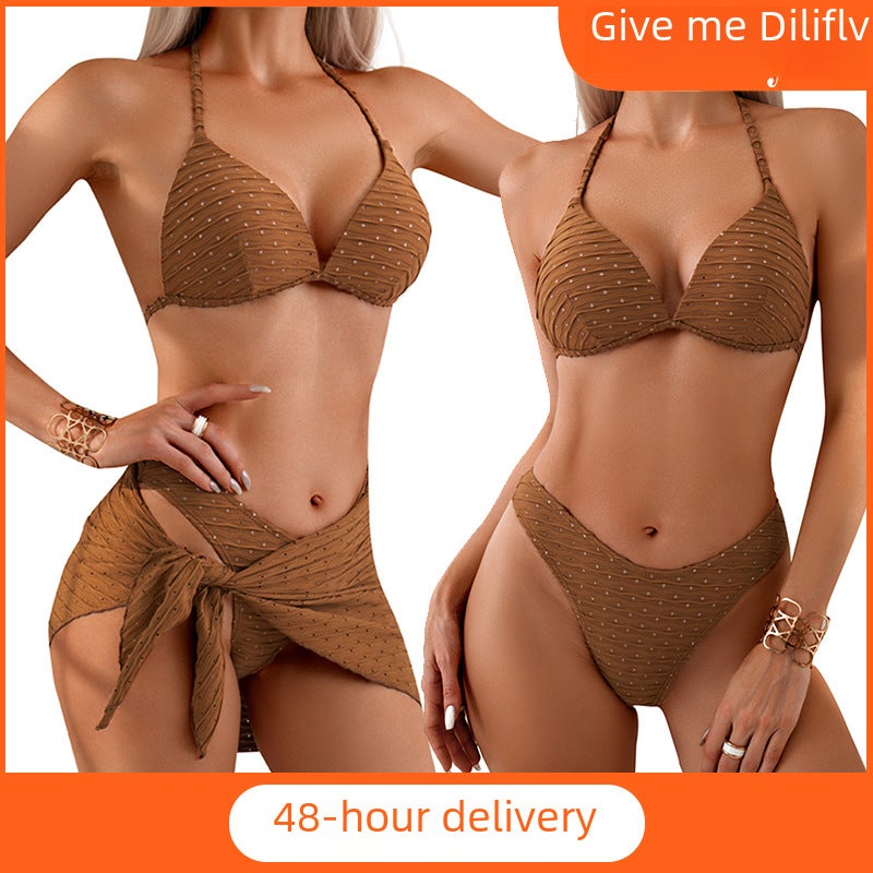 Euro-American Bikini Set Skirt Swimwear peacock green - Image 5