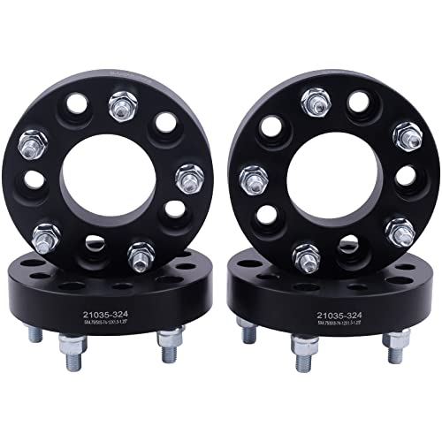 VLAOSCHI Black Forged 5x4.75 to 5x5 Wheel Adapters 1 Inch with 12x1.5 Studs Compatible with Chevy GMC 5 Lug 5x120.65 to 5x127 Adapter for Camaro Corvette Blazer El Camino S10 Jimmy Sonoma - Pack of 4 - Image 1