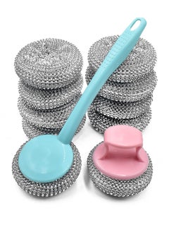 SYOSI 10 Pack Stainless Steel Sponges, Scrubbing Scouring Pad, Steel Wool Scrubber for Kitchens, Bathroom and More  - Image 1