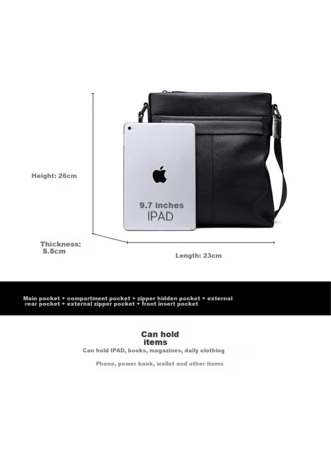 Laorentou Men's Shoulder Bag, Genuine Top-grain Leather Business Crossbody Bag For Young And Middle-aged Men, Birthday Gift For Boyfriend - Image 1