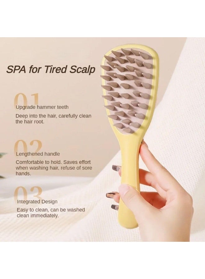 Silicone Soft Scalp Massage & Exfoliating Brush – Anti-Dandruff Deep Cleaning Shampoo Brush for Wet and Dry Hair, Improves Blood Circulation (Random Color) - Image 3