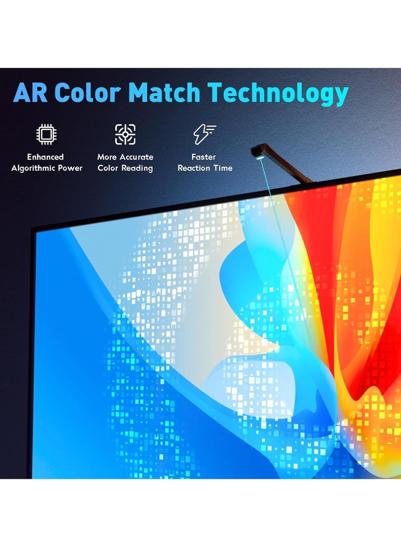 نجم ستايل 16.4 قدم / 5 م أضواء شريط إضاءة خلفية للتلفزيون RGB RGB بإضاءة خلفية LED مع مستشعر للكمبيوتر الشخصي والتلفزيون والشاشة مقاس 65-85 بوصة وأضواء التلفزيون الذكية خلف الشاشة ومتوافق مع مزامنة الموسيقى للتطبيق، لغرفة الألعاب - Image 3