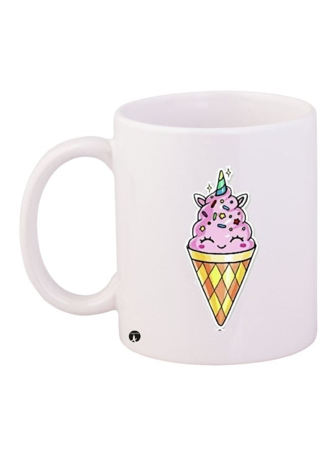 Printed Coffee Mug White/Pink/Yellow