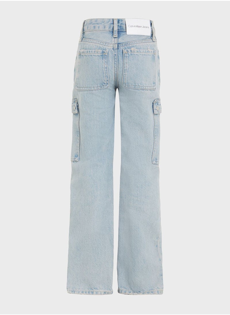 Calvin Klein Jeans - Kids Light Wash Straight Fit Jeans - Image 1