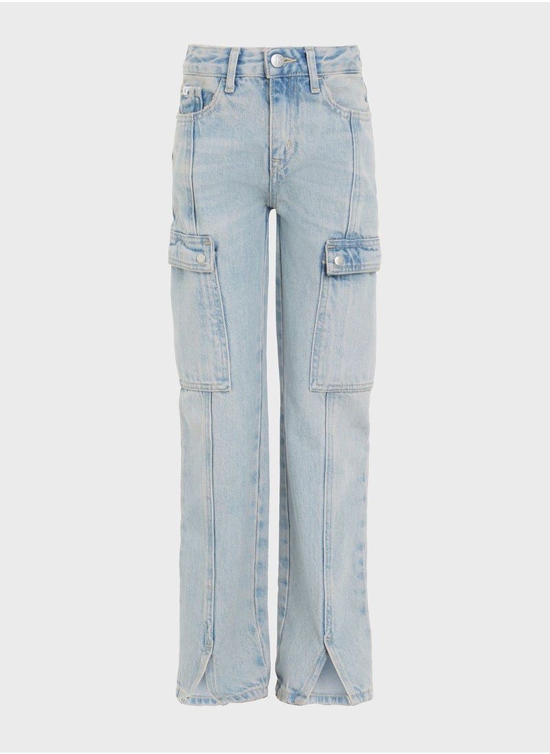Calvin Klein Jeans - Kids Light Wash Straight Fit Jeans - Image 1