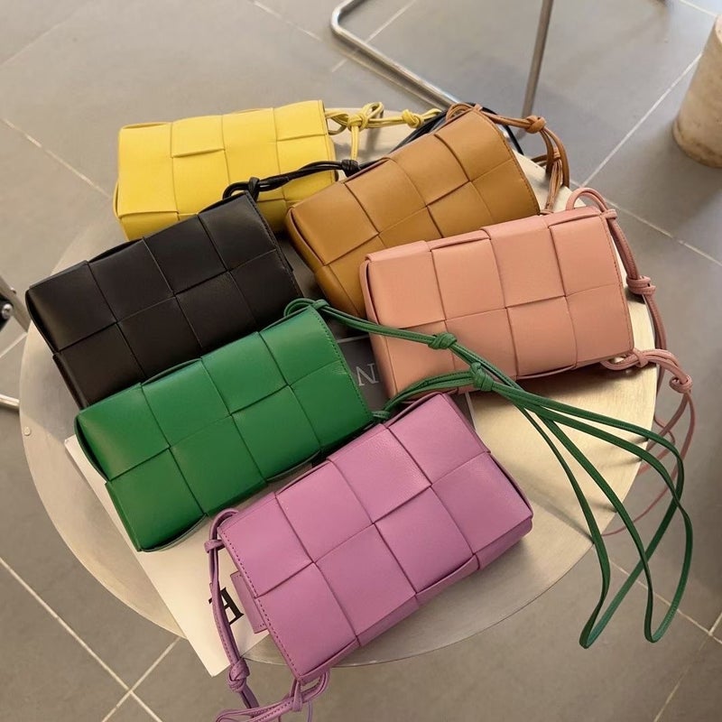 Sheepskin Woven Mobile Phone Bag Women'S Crossbody Women'S Bag All-Match Mini Bag Genuine Leather Lightweight Small Satchel - Image 2
