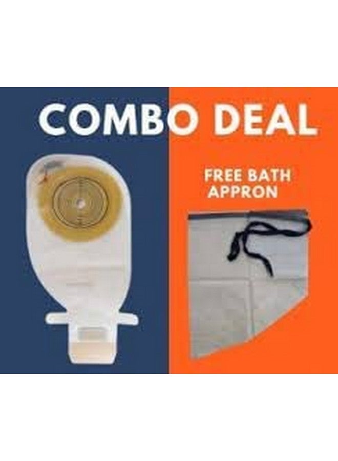MED Free Single Piece Transparent 75 MM Stoma Bags with bath apron (Pack Of 10) For urine/stool collection, unisex - Image 2