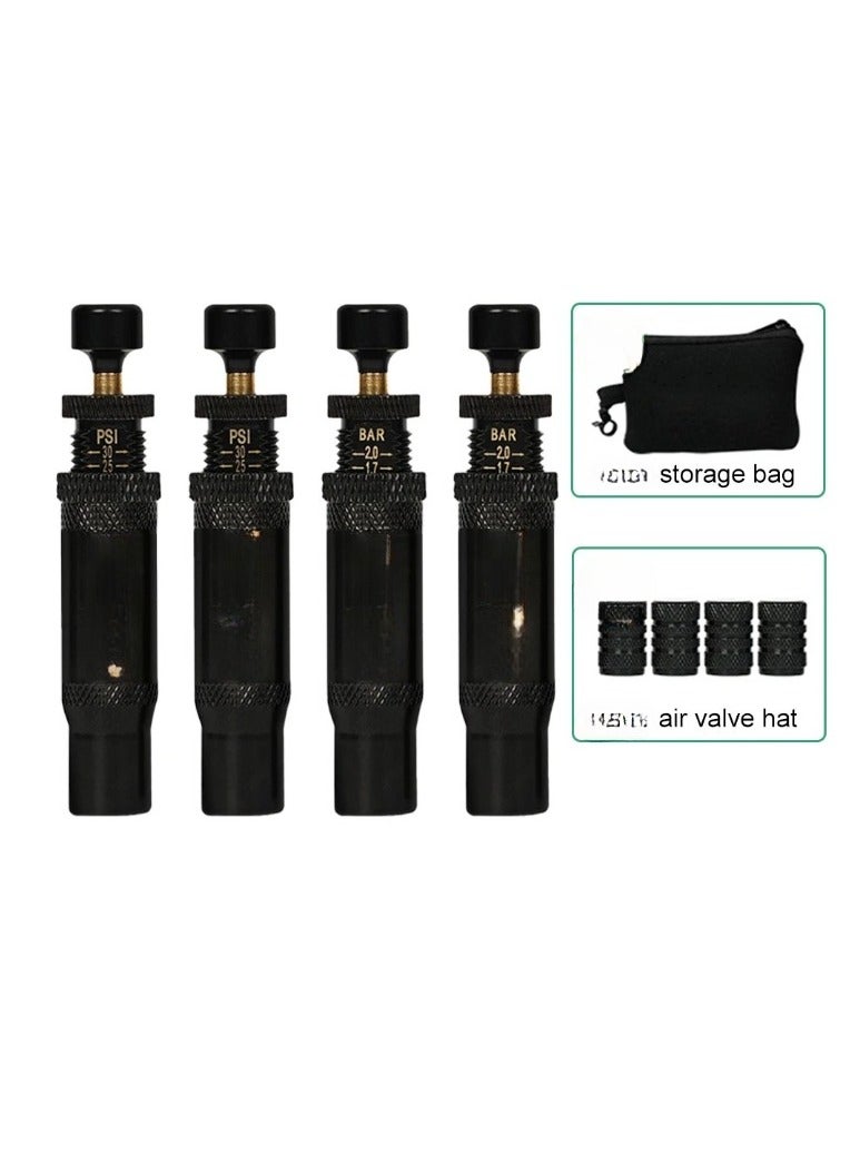Generic Tire Deflator Valve Kit, High Accuracy Screw On Tire Air Down Tool, Adjustable Auto Stop Tire Pressure Reducer For Vehicles, Motorcycle, Car, Truck, (4pcs, Black)  - Image 1