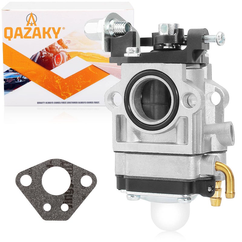 QAZAKY Carburetor for 33cc 40cc 43cc 47cc 49cc 50cc 2Stroke Engine 15mm Intake Hole Dirt Pocket Rocket Bike ATV Scooter Mini Chopper Quad Go Kart Hedge Trimmer Brush Cutter Blower Edger Cultivator