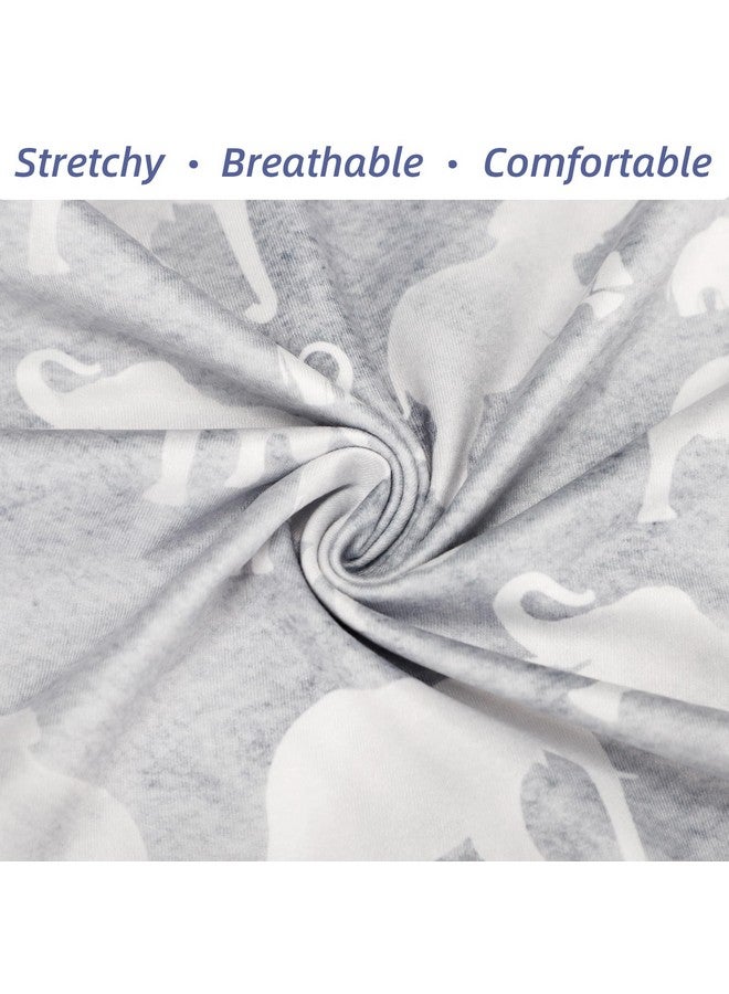 DILIMI Nursing Pillow Cover, Soft Stretchy Nursing Covers for Breastfeeding Pillows, 1 Pack Reversible Removable Slipcover for Baby Boy and Girls, Grey Elephant - Image 1