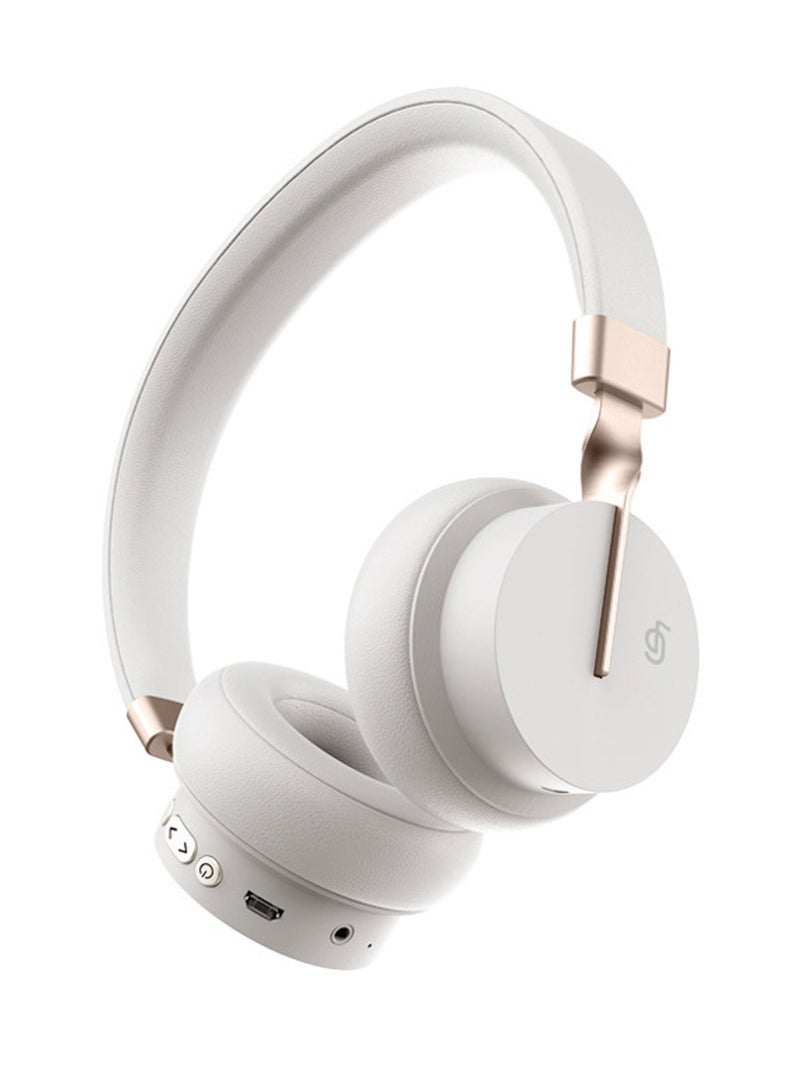 فينجر تايم سماعات رأس P3 لاسلكية بتقنية البلوتوث مع خاصية إلغاء الضوضاء ENC وANC، سماعات أذن ستيريو هاي فاي مع ميكروفون يدعم FM/TF/Aux، بيضاء - Image 1