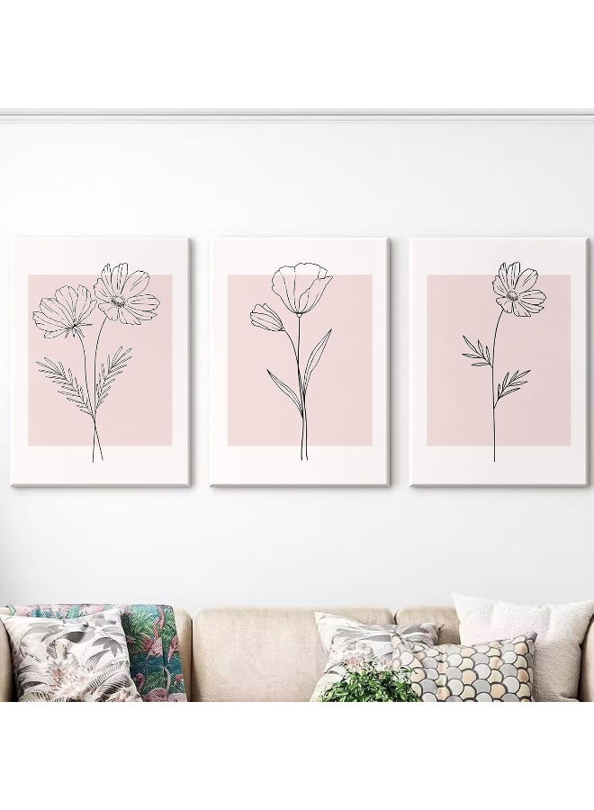 Baccone Abstract Flower Canvas Wall Art 16x24 Framed - Image 3