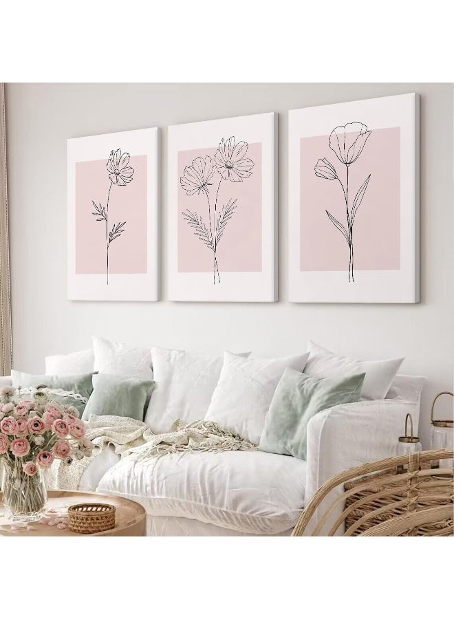 Baccone Abstract Flower Canvas Wall Art 16x24 Framed - Image 4
