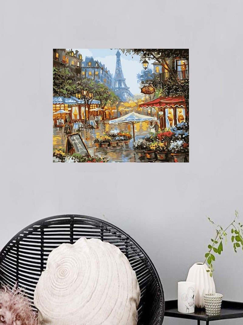 Newsight Paint by Numbers for Adults & Kids & Beginners DIY Acrylic Painting Gift Kits Drawing Paintwork with Paintbrushes(16 * 20 inch Street Under Eiffel Tower) - Image 5