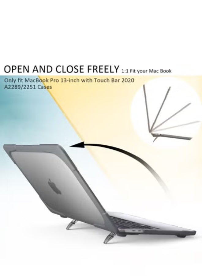 GULFLINK Hard Shell Case Cover With Kickstand Shockproof Function For MacBook Pro(A2251/A2289/A2338) 13 Inch - Image 2
