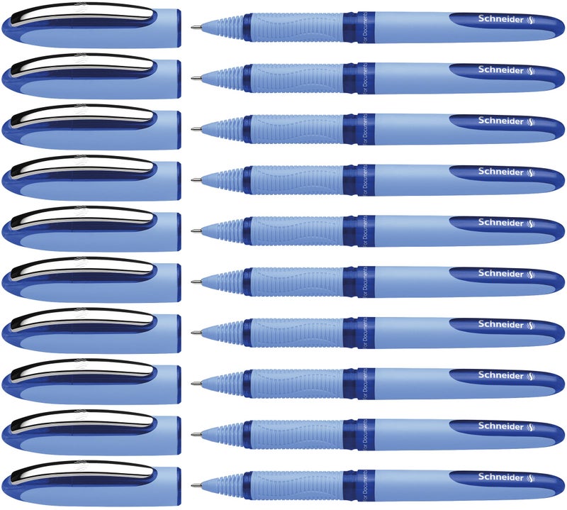 شنايدر قلم توقيع وان علبة شد 10 قلم لون أزرق 1 مم - Image 1