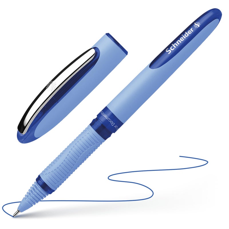شنايدر قلم توقيع وان علبة شد 10 قلم لون أزرق 1 مم - Image 2