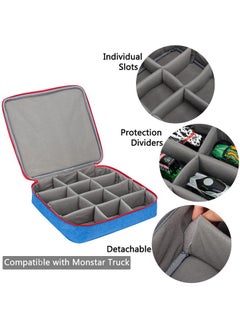 KISLANE Carrying Case For 12 Monster Jam Toy Trucks Kids Toy Cars Storage Bag Hold 12 Monster Jam Toy Trucks Bag Only (Blue)  - Image 4