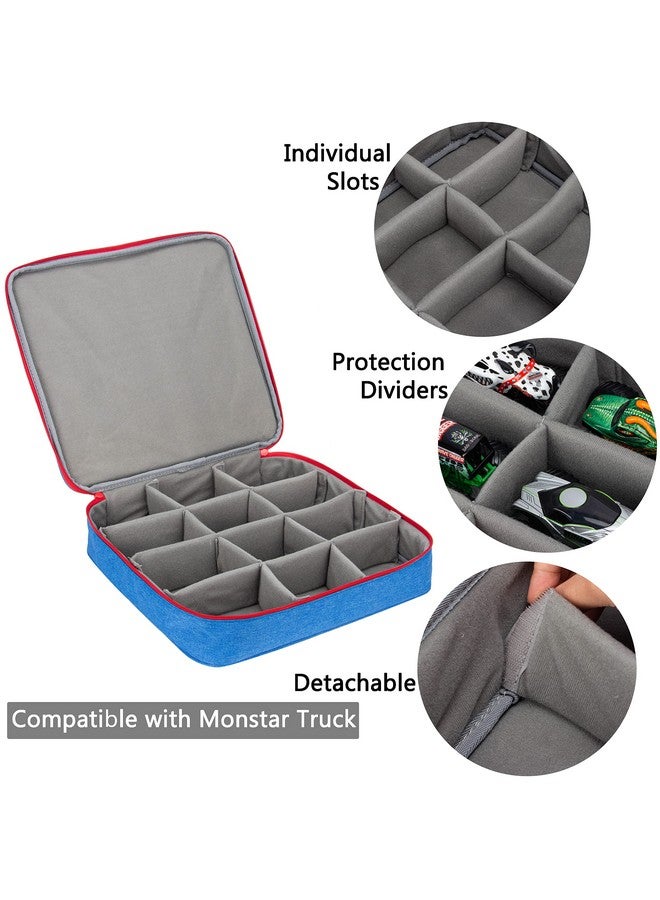 KISLANE Carrying Case For 12 Monster Jam Toy Trucks Kids Toy Cars Storage Bag Hold 12 Monster Jam Toy Trucks Bag Only (Blue)  - Image 4