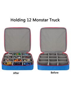 KISLANE Carrying Case For 12 Monster Jam Toy Trucks Kids Toy Cars Storage Bag Hold 12 Monster Jam Toy Trucks Bag Only (Blue)  - Image 3