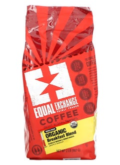 Equal Exchange Organic Coffee Breakfast Blend Whole Bean Medium & French Roasts 2 lb (907 g) 