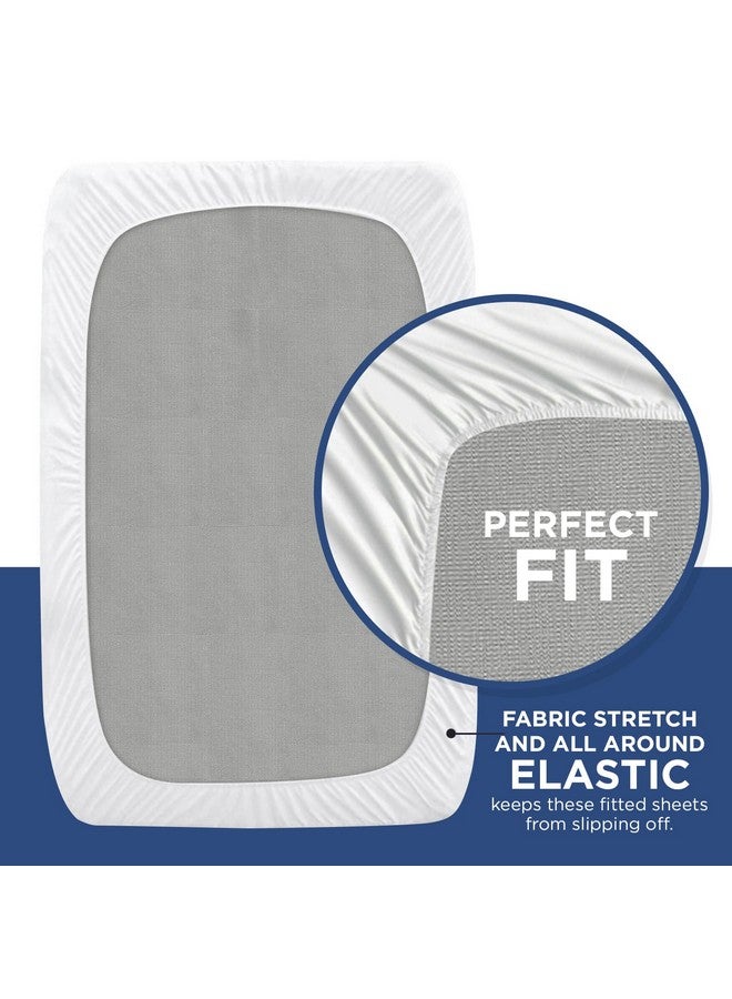 SHOPBEDDING 4 Pack Fitted Hospital Bed Sheets with Elastic All Around for a Cotton Rich Soft Knitted Jersey Sheet, 36” x 84” x 12”  - Image 2