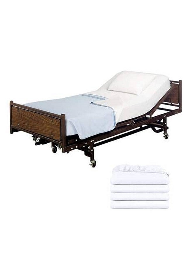 SHOPBEDDING 4 Pack Fitted Hospital Bed Sheets with Elastic All Around for a Cotton Rich Soft Knitted Jersey Sheet, 36” x 84” x 12”  - Image 1