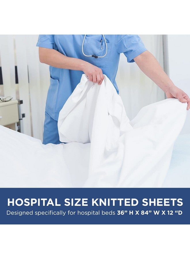 SHOPBEDDING 4 Pack Fitted Hospital Bed Sheets with Elastic All Around for a Cotton Rich Soft Knitted Jersey Sheet, 36” x 84” x 12”  - Image 3