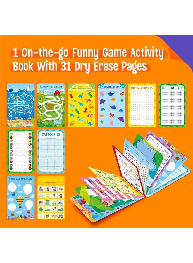 SpriteGru 31 Dry Erase Activities Book, Reusable & Erasable Game Pad, Explore and Find, Maze Matching TIC-TAC-Toe Dot to Dot Educational On The Go Toy and Learning Tool for Road Trip Airplane Travel - Image 2