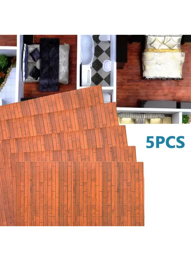 5Pcs Self Adhesive Realistic Dollhouse Floor Sheets Peel Stick Miniature Stickers - Image 2