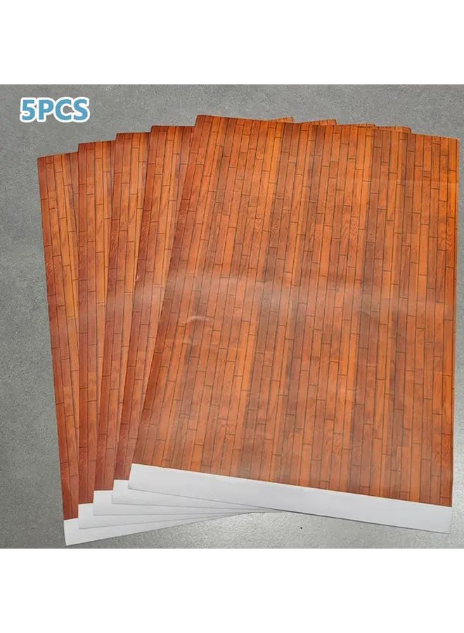 5Pcs Self Adhesive Realistic Dollhouse Floor Sheets Peel Stick Miniature Stickers - Image 1
