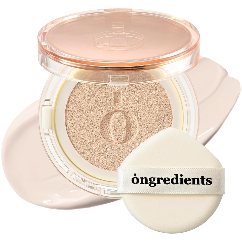 ONGREDIENTS Skin Barrier Glow Cover Cushion, All-day Coverage, Glow Finish, Lightweight, Skincare-Like Texture, Non-cakey Makeup, Korean Cushion Foundation (#13C First Snow, 0.49 oz) - Image 1