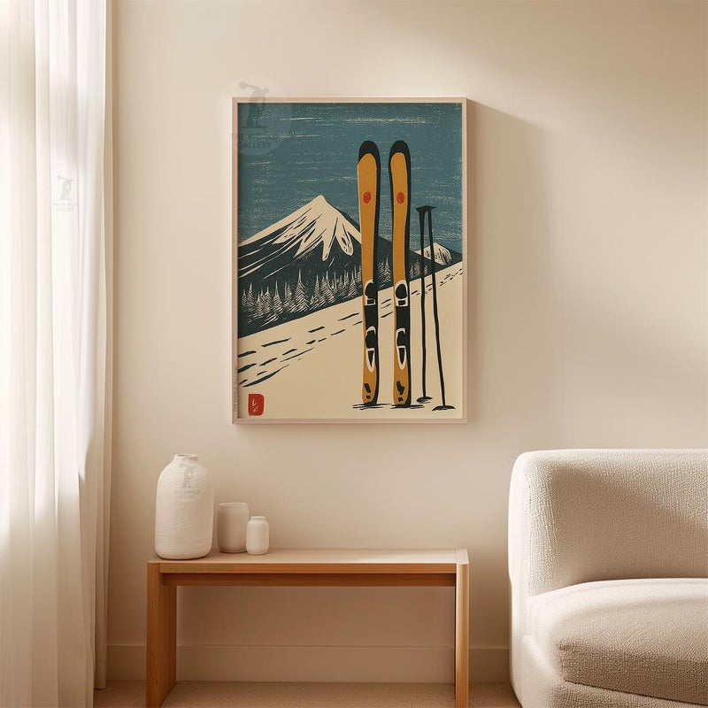 TNESSENTIAL Ski Mountain Poster | Vintage Winter Sports Wall Art | Snow Landscape Alpine Print - Image 3