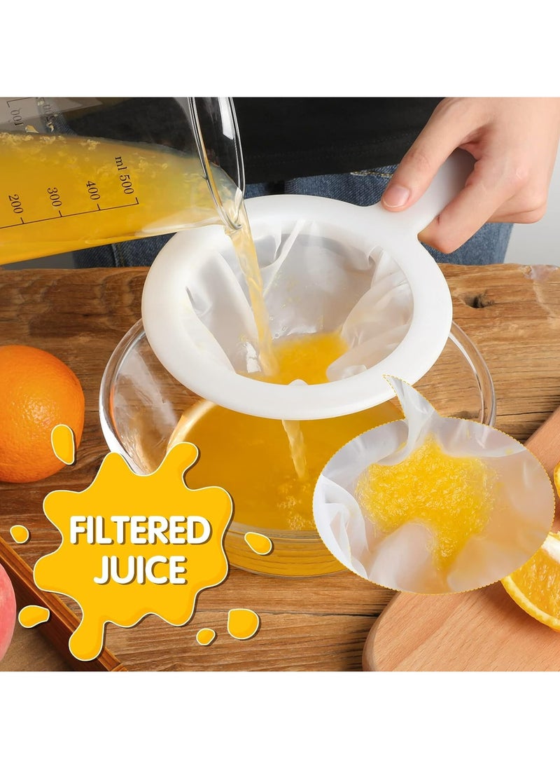 2 Pieces Ultra Fine Mesh Strainer Nylon Food Juice Strainer Yogurt Mesh Sieve Plastic Mesh Colander with Handle Mini Brine Shrimp Separation Net for Kitchen(120/200 Mesh)
