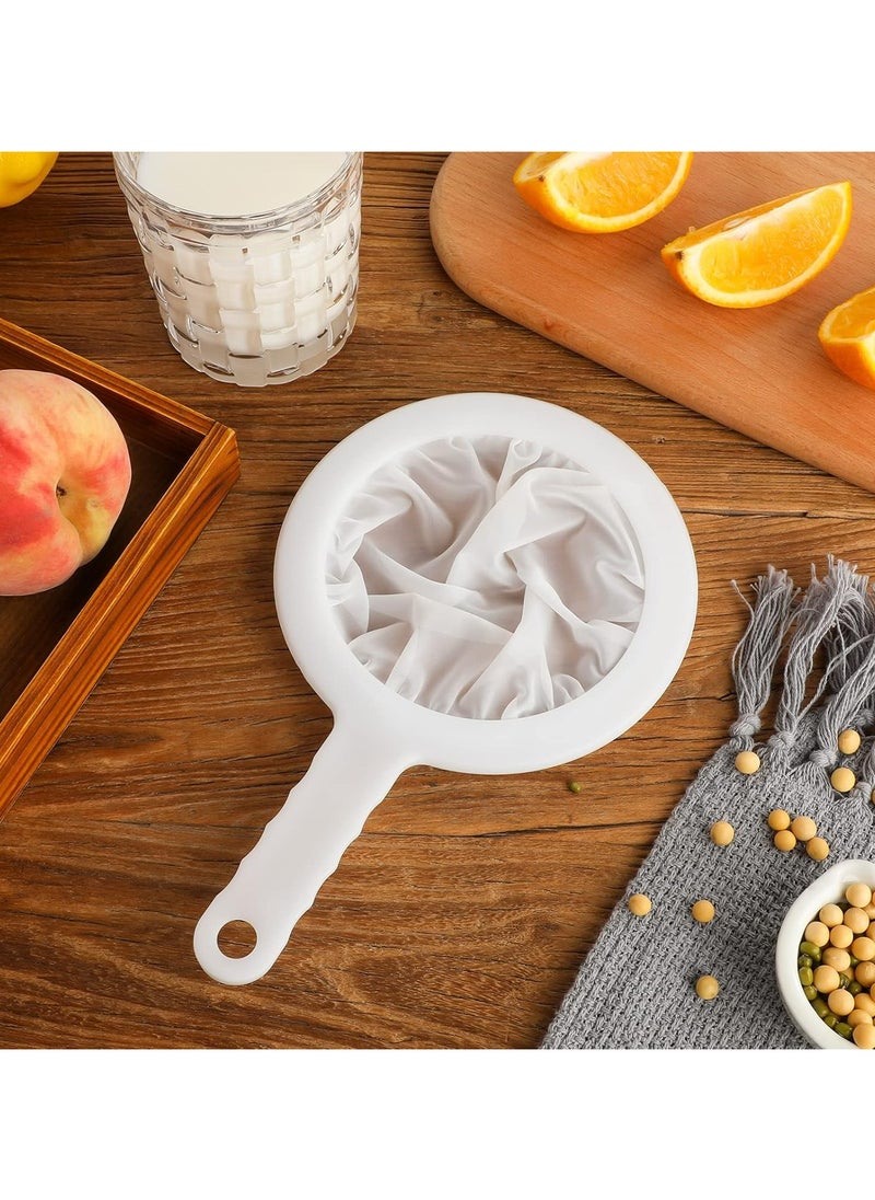 2 Pieces Ultra Fine Mesh Strainer Nylon Food Juice Strainer Yogurt Mesh Sieve Plastic Mesh Colander with Handle Mini Brine Shrimp Separation Net for Kitchen(120/200 Mesh)