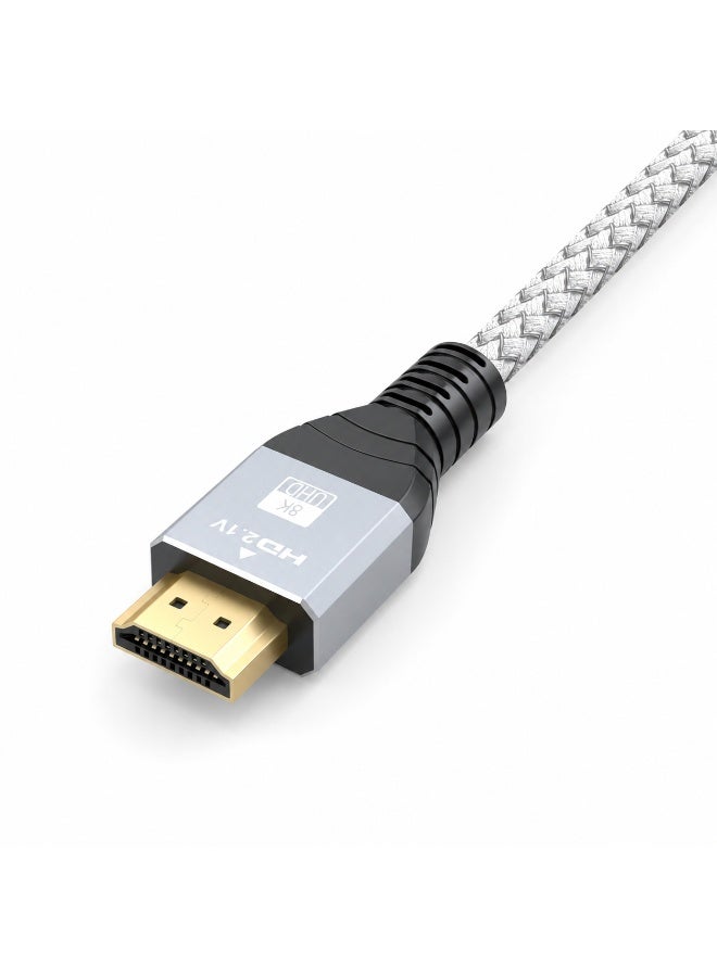 كابل HDMI 2.1 فائق السرعة – يدعم دقة 8K بمعدل 60 هرتز، ودقة 4K بمعدل 120 هرتز، وسرعة نقل بيانات تصل إلى 48 جيجابت في الثانية، وتقنية HDR، وتقنية eARC، وتقنية VRR (طوله متران) - Image 1