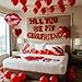 yeewaka 16 Inches Red WILL YOU BE MY GIRLFRIEND Confession Letter Balloons with HeartShape lips love Foil Balloons and Rose Petals for Romantic Special Night Decorations and Valentines Day - Image 3