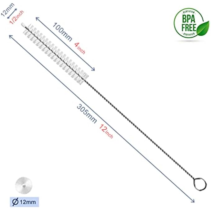 STRAW CLEANER BRUSH EXTEND 12 INCH, EXTRA WIDE 12MM DIAM PIPE CLEANERS, EXTRA LONG STRAW BRUSH FOR SIPPY CUP, WATER BOTTLE AND TUBES, DRINKING STRAW CLEANING BRUSH SET 10 PACK - Image 3