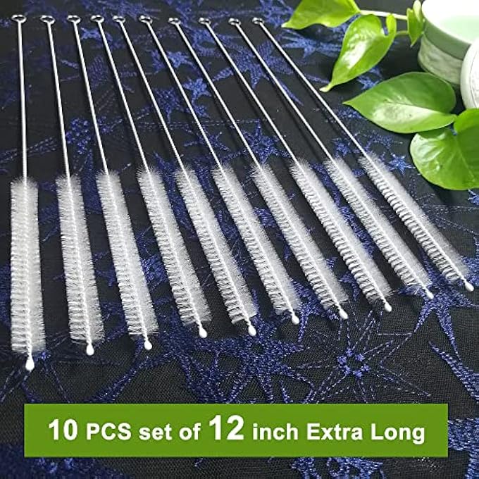 STRAW CLEANER BRUSH EXTEND 12 INCH, EXTRA WIDE 12MM DIAM PIPE CLEANERS, EXTRA LONG STRAW BRUSH FOR SIPPY CUP, WATER BOTTLE AND TUBES, DRINKING STRAW CLEANING BRUSH SET 10 PACK - Image 4