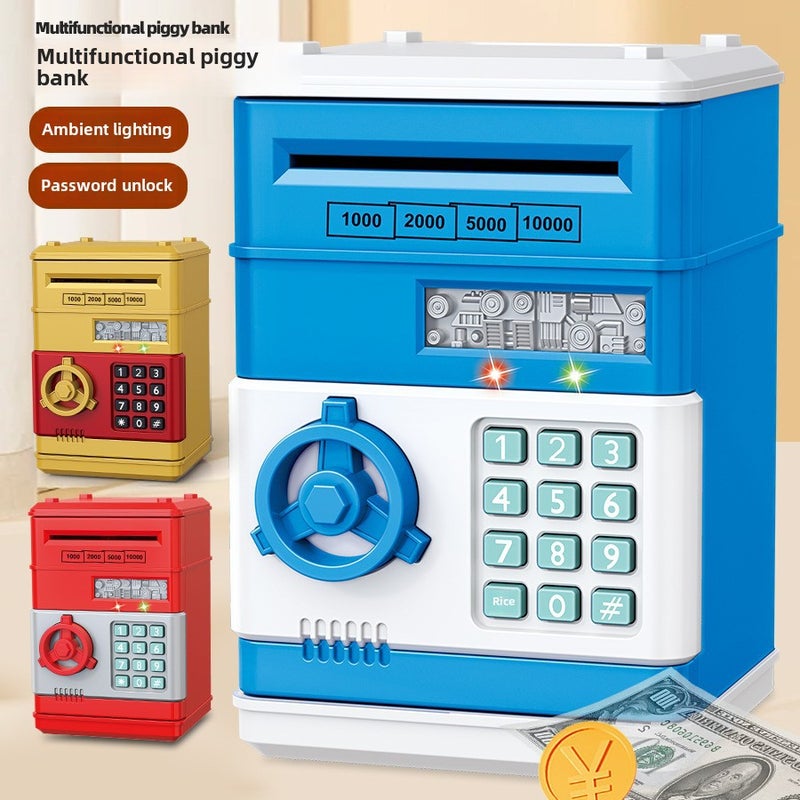 Children's Piggy Bank Creative Password Unlock Automatic Roll Money ATM Large Capacity Accessible Mini Safe Toy(Password deposit box) - Image 2