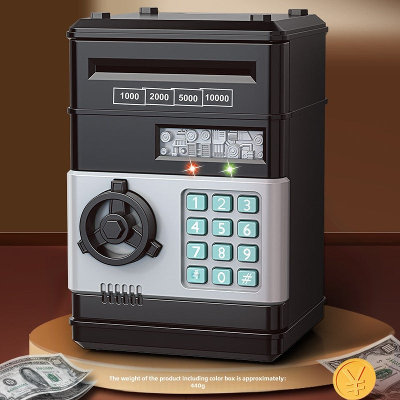 Children's Piggy Bank Creative Password Unlock Automatic Roll Money ATM Large Capacity Accessible Mini Safe Toy(Password deposit box) - Image 1