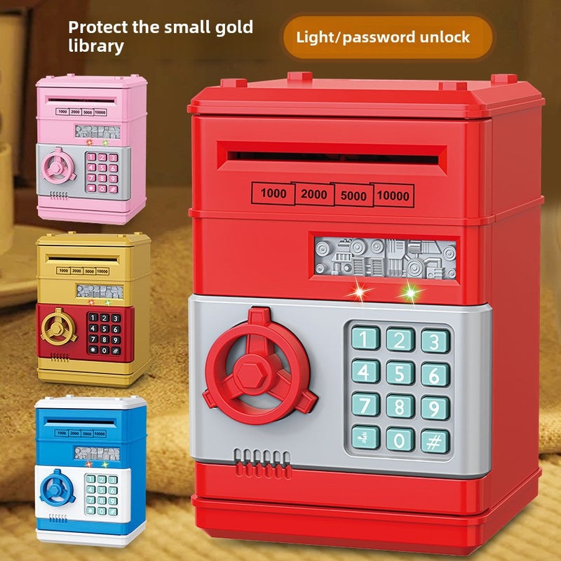 Children's Piggy Bank Creative Password Unlock Automatic Roll Money ATM Large Capacity Accessible Mini Safe Toy(Password deposit box) - Image 3