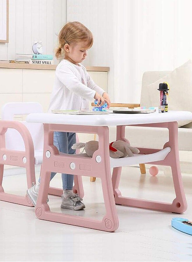 Kids Table and Chair Set Ergonomic Toddler Table and Chair Children Activity table with Storage Space Kindergarten Reading Study Desk Chair for Children's Drawing Writing Reading Games - Image 2