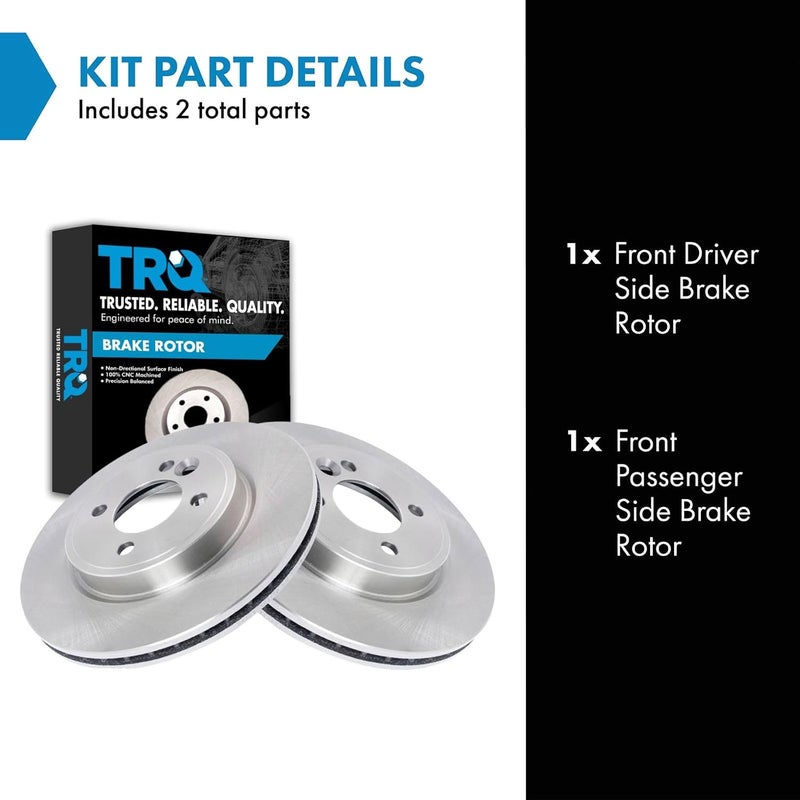 TRQ Front Brake Rotor Set Vented Compatible with 2002-2006 Mini Cooper - Image 2