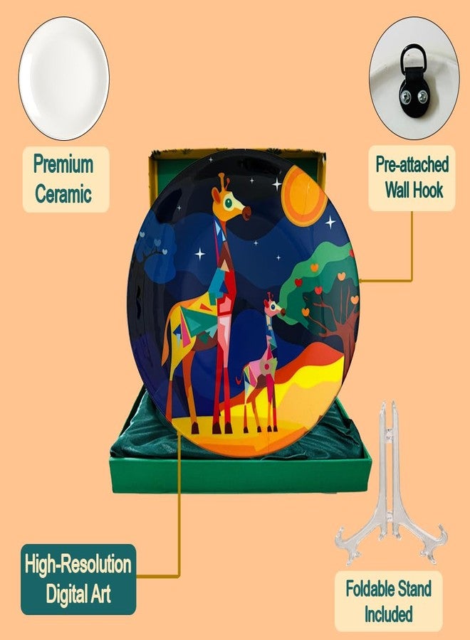 PAINTZSTORIES طبق جداري مزخرف من PAINTZSTORIES لتزيين المنزل | طبق فني جداري من السيراميك | قطع ديكور جدارية لغرفة المعيشة وغرفة النوم | عمل فني يدوي من Gentle Giants | هدية للمنزل | 10 بوصة - Image 3